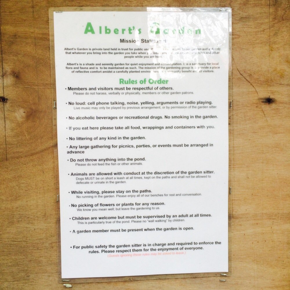 Albert's Garden - Albert's Rules - Parks Near Me - New York, New York