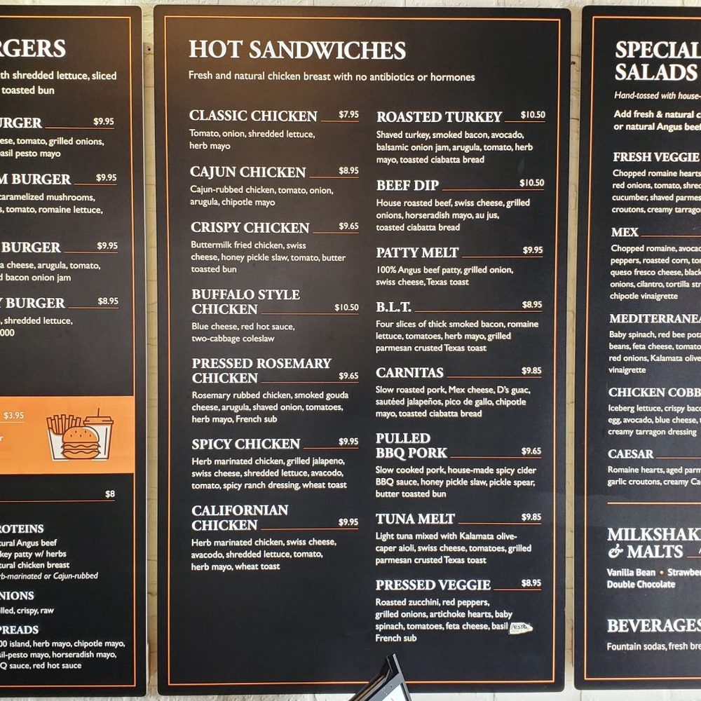 Lunch menu Lunch menu