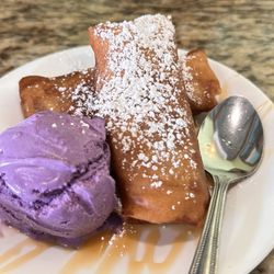Boracay Garden & Grill - Turon A La Mode with Ube ice cream