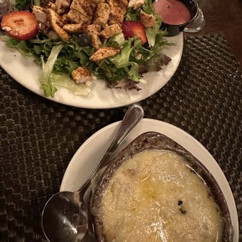 Churchill's - French Onion Soup and the British Mixed Greens Salad - Pubs Near Me - Savannah, Georgia Churchill's - French Onion Soup and the British Mixed Greens Salad - Pubs Near Me - Savannah, Georgia