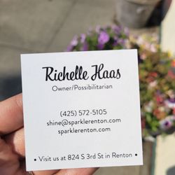 Sparkle GIFTS AND WHATNOTS - The shop's business card, owner & information.