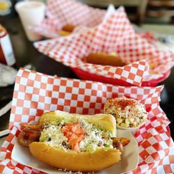 Yelp Elite Week With Blacktop Grill - Sonoran dog with a side of elote