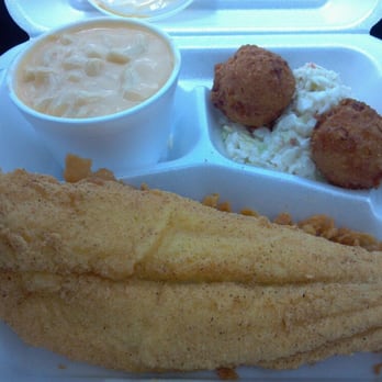 Captain D's - White Fish dinner (includes 2 sides = Mac and Cheese + Coleslaw and then HushPuppies!) "Deal meal" - Seafood Near Me - Adel, Georgia Captain D's - White Fish dinner (includes 2 sides = Mac and Cheese + Coleslaw and then HushPuppies!) "Deal meal" - Seafood Near Me - Adel, Georgia