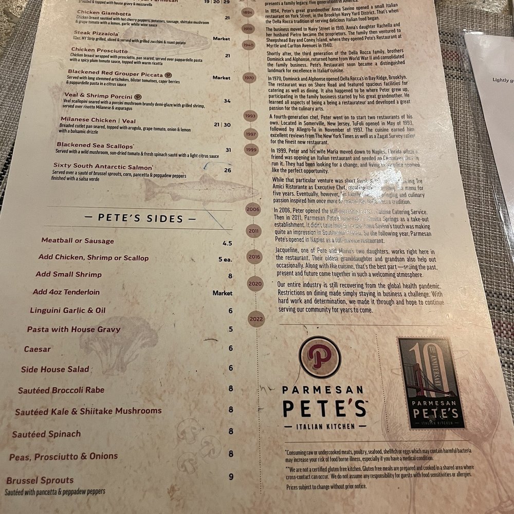 Parmesan Pete's Italian Kitchen - Menu - Italian Near Me - Naples, Florida Parmesan Pete's Italian Kitchen - Menu - Italian Near Me - Naples, Florida