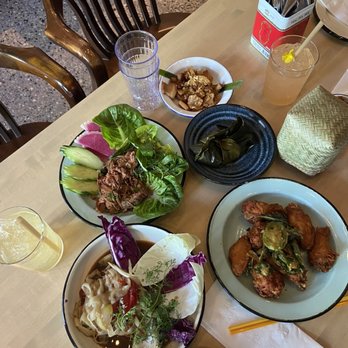 Gai Noi - Papaya salad, basil wings, laab gai, crispy pork, mok paa, sticky rice. - Desserts Near Me - Minneapolis, Minnesota