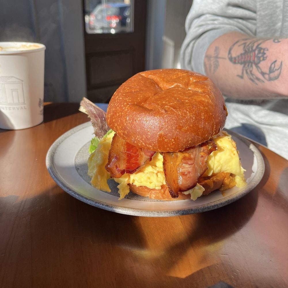 Interval - Breakfast sandwich with bacon added - Cafes Near Me - Milwaukee, Wisconsin
