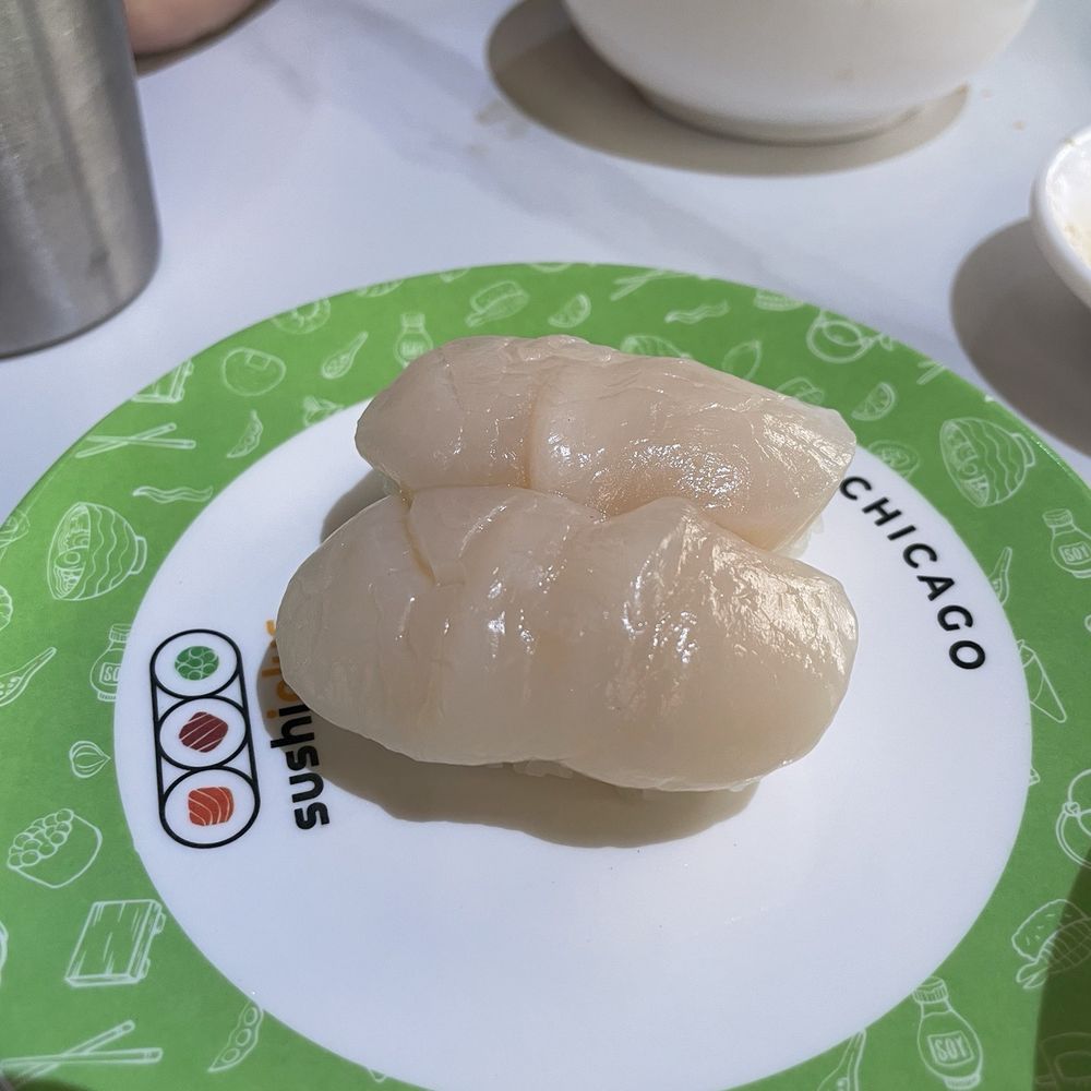 Shabu Plus Rotary - scallop nigiri - Sushi Bars Near Me - Chicago, Illinois Shabu Plus Rotary - scallop nigiri - Sushi Bars Near Me - Chicago, Illinois