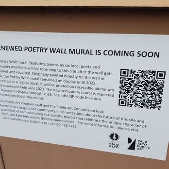 Midtown Poetry Wall - Sign - Public Art Near Me - Palo Alto, California Midtown Poetry Wall - Sign - Public Art Near Me - Palo Alto, California