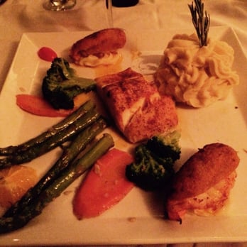 Adega Grill - Halibut with stuffed shrimp and vegetables - Portuguese Near Me - Newark, New Jersey Adega Grill - Halibut with stuffed shrimp and vegetables - Portuguese Near Me - Newark, New Jersey