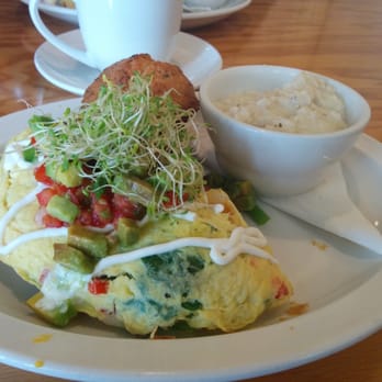 Wild Eggs - Surfer girl omelette, plain grits, muffin - Breakfast & Brunch Near Me - Lexington, Kentucky