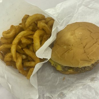 Bypass Deli  - Cheeseburger and curly fries. - Delis Near Me - Columbia, Tennessee