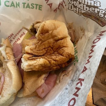 Momma Goldbergs Deli - Cuban sandwich I did not bite into It I just tore apart to show how hard an slimy the bread was - Delis Near Me - Columbus, Georgia