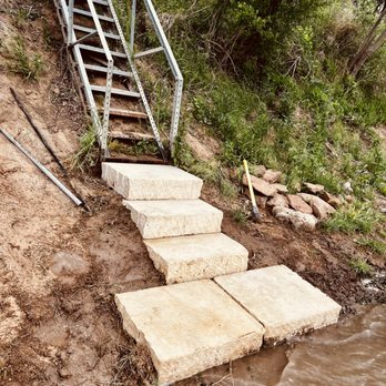Brickology - Texas limestone slabs for a river landing - Masonry/Concrete Near Me - Humble, Texas Brickology - Texas limestone slabs for a river landing - Masonry/Concrete Near Me - Humble, Texas