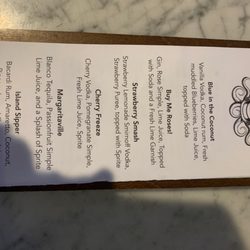 77 West - Menu