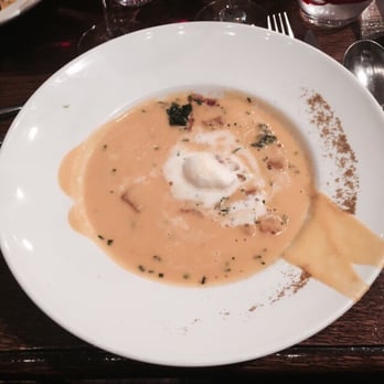 Les Papilles - The final product. Best soup I've ever eaten by a wide margin. Messy presentation was my fault, not theirs. - Wine Bars Near Me - Paris, 75