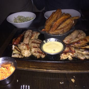 AMBAR Restaurant, Capitol Hill - Mixed Meats for 2 - pork loin, sausage, balkan kebab, chicken, balkan burger, potato wedges and pepper spread - Modern European Near Me - Washington, DC, District of Columbia