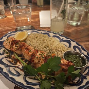 Aba - Grilled salmon kebab - Mediterranean Near Me - Chicago, Illinois Aba - Grilled salmon kebab - Mediterranean Near Me - Chicago, Illinois