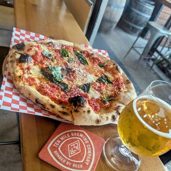 Ten Mile Brewing - Margherita pizza was worth it! I'd come back for this ... - Breweries Near Me - Signal Hill, California