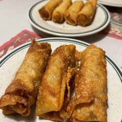 Good Fortune Chinese Restaurant - The egg rolls in foreground were filled with ground pork and tasted much better than the spring rolls in the background