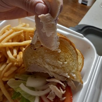 Greenbridge Cafe - Very little turkey in the $18 turkey sandwich. $18. - Sandwiches Near Me - Seattle, Washington