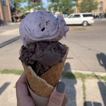 Sweet Peaks - Huckleberry and chocolate cone. It was just ok. I didn't like the cone itself. - Ice Cream & Frozen Yogurt Near Me - Whitefish, Montana Sweet Peaks - Huckleberry and chocolate cone. It was just ok. I didn't like the cone itself. - Ice Cream & Frozen Yogurt Near Me - Whitefish, Montana
