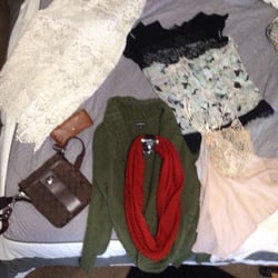 Clothes Mentor - Avondale - Coach Satchel, Ray Ban Sunglasses, Express sweater and three shirts and a scarf for $102.00!! Great Deals!!