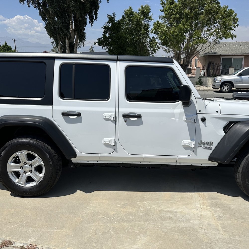 2 front windows and all back windows.