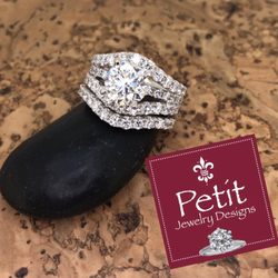 Petit Jewelry Designs - 2.00 carat center diamond wedding set