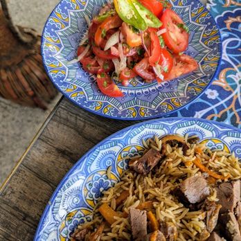 Chaihona Lazzat - Plov and achichuk salad - Halal Near Me - Beverly Hills, California Chaihona Lazzat - Plov and achichuk salad - Halal Near Me - Beverly Hills, California