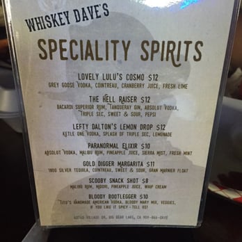 Whiskey Dave's - Drink menu - American Near Me - Big Bear Lake, California Whiskey Dave's - Drink menu - American Near Me - Big Bear Lake, California