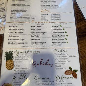El Salvadoreño - Menu - December 2024 - Salvadoran Near Me - San Diego, California