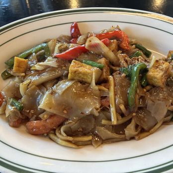 Celadon Thai Restaurant - Drunken noodle tofu for lunch.  Spicy and delicious! - Thai Near Me - Latham, New York