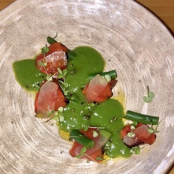 Lucky Robot Restaurant - New watermelon cebiche. Great vegetarian option. - Sushi Bars Near Me - Austin, Texas Lucky Robot Restaurant - New watermelon cebiche. Great vegetarian option. - Sushi Bars Near Me - Austin, Texas