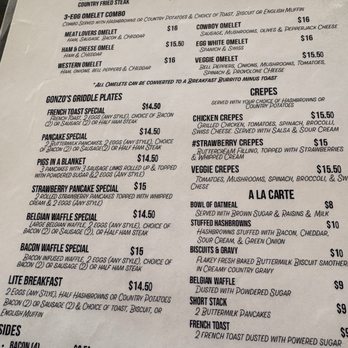 Gonzo's Breakfast House - menu - American Near Me - Yreka, California Gonzo's Breakfast House - menu - American Near Me - Yreka, California