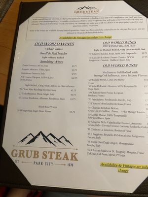 Menu photo 1 Grub Steak Restaurant Park City, UT Menu photo 1 Grub Steak Restaurant Park City, UT