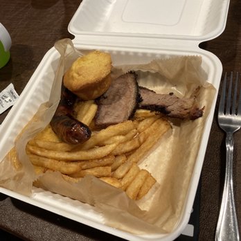 Blue Tractor BBQ & Brewery - $19 meal? Choose two meats and two sides. Smoked sausage and brisket ($+1), fries and cheddar grits and corn muffin. - Breweries Near Me - Ann Arbor, Michigan Blue Tractor BBQ & Brewery - $19 meal? Choose two meats and two sides. Smoked sausage and brisket ($+1), fries and cheddar grits and corn muffin. - Breweries Near Me - Ann Arbor, Michigan