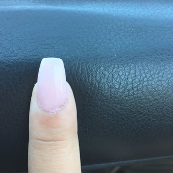 Dynasty Salon - The bottom of this nail is uneven in the amount of powder applied so it looks all bubbly and bumpy. - Nail Salons Near Me - South Pasadena, California