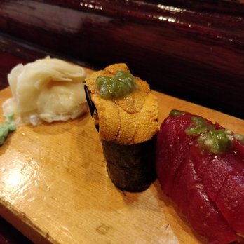 Anaba Sushi - From left to right: uni sushi and bluefin tuna sushi - Japanese Near Me - Glendora, California
