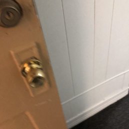 The deadbolt and the dirty door. The deadbolt and the dirty door.