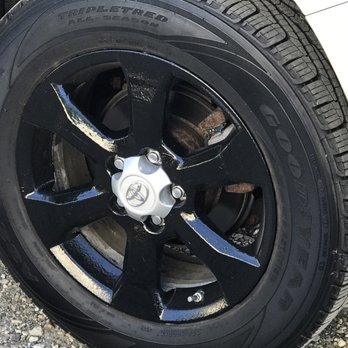 Tonys Recon - Factory wheels totally peeling so Tony sanded down and primed then painted in oil. - Auto Detailing Near Me - Peabody, Massachusetts Tonys Recon - Factory wheels totally peeling so Tony sanded down and primed then painted in oil. - Auto Detailing Near Me - Peabody, Massachusetts