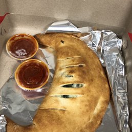 SMALL take out spinach calzone!