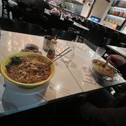 Beef curry ramen (left) and red miso pork ramen (right) - so good! Beef curry ramen (left) and red miso pork ramen (right) - so good!