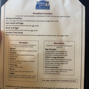 Whiskey Creek - Breakfast Menu page 1. 12/9/25 - Steakhouses Near Me - Bishop, California Whiskey Creek - Breakfast Menu page 1. 12/9/25 - Steakhouses Near Me - Bishop, California