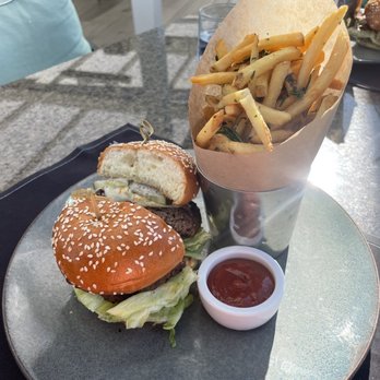 The Rooftop - Truffle cheeseburger-brie, yuzu pickles, black truffle aioli - Asian Fusion Near Me - Beverly Hills, California