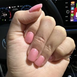 Very well done, acrylic nails. Love the color.
