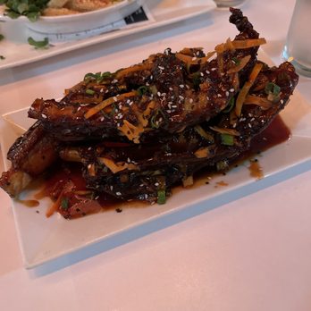 86 Forks Bar + Table - Bbq spareribs - so dang good! There were 4 ribs on the plate in total. Also the baby street corn which was good as well. - Asian Fusion Near Me - Pensacola, Florida