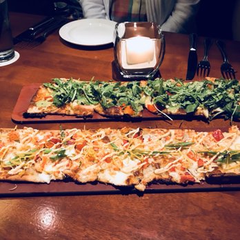 Seasons 52 - Lobster & Fresh Mozzarella Flatbread Garlic Garlic Pesto Chicken Flatbread - New American Near Me - Jacksonville, Florida Seasons 52 - Lobster & Fresh Mozzarella Flatbread Garlic Garlic Pesto Chicken Flatbread - New American Near Me - Jacksonville, Florida