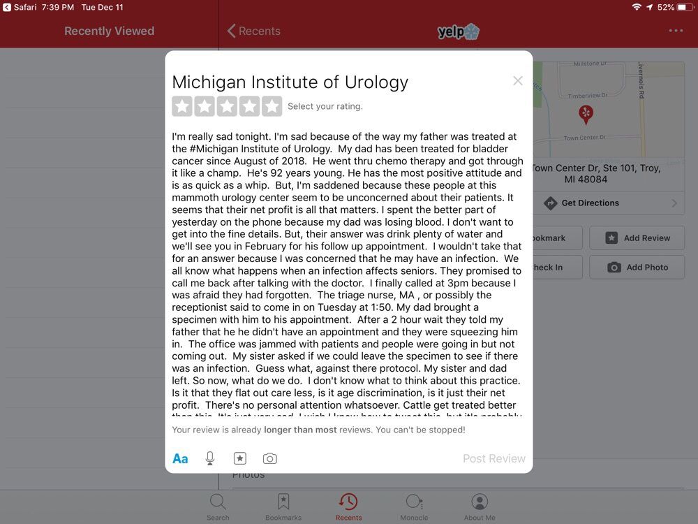 Michigan Institute of Urology - patient advocate in Troy, MI