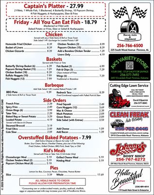 Menu photo 2 Homeside Restaurant Florence, AL Menu photo 2 Homeside Restaurant Florence, AL