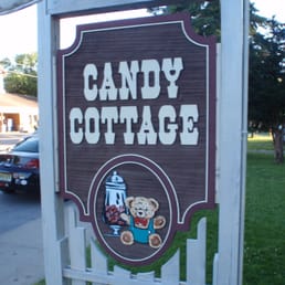 a sign for candy cottage